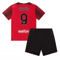 Camisa de time de futebol AC Milan Olivier Giroud #9 Replicas 1º Equipamento Infantil 2023-24 Manga Curta (+ Calças curtas)